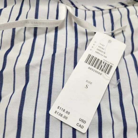 New (missing tie) Women's S By Anthropologie stripe lightweight robe